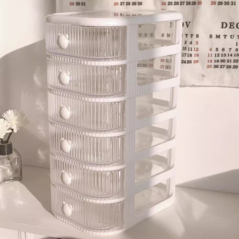 Desktop Drawer Storage Box, Transparent Dust-Proof Desk Stationery Storage Rack, Large-Capacity Organizing Box on the Table, Acrylic Box