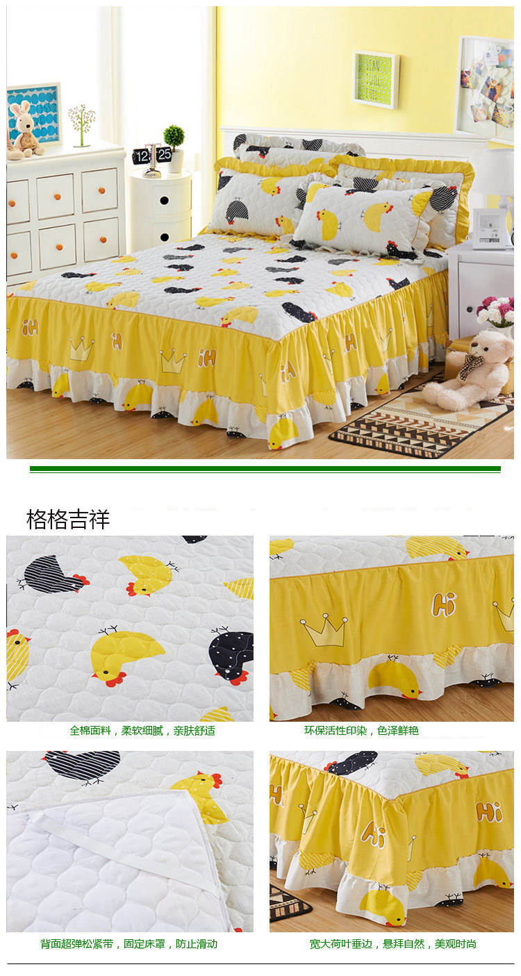 Bông giường váy một mảnh dày 1,8 mét bông bông bông khăn trải giường công chúa ren bedspread đỏ Li 1.5 Mạng - Váy Petti váy giường khách sạn