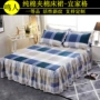 Chăn bông trải giường Hàn Quốc trải giường đơn mảnh cotton cộng với ga trải giường cotton dày 1,5 m 1,8m trải giường ba mảnh drap giường có viền