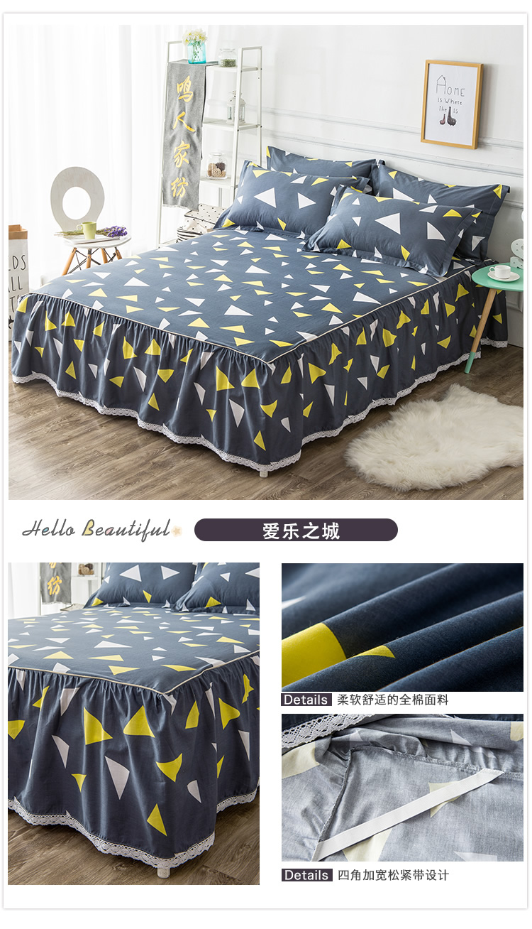 Nửa giá thứ hai) giường trải giường loại váy 1.8 bông tùy chỉnh 100% cotton 1.5 giường đơn nhóm khăn trải giường 2.0 m