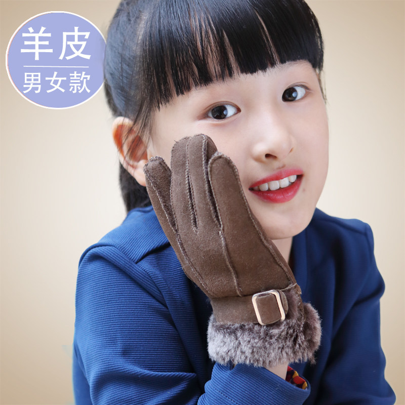 New boy girl child gloves Five fingers Winter warmth Thickening Baby Ski Gloves Winter Kid Tide