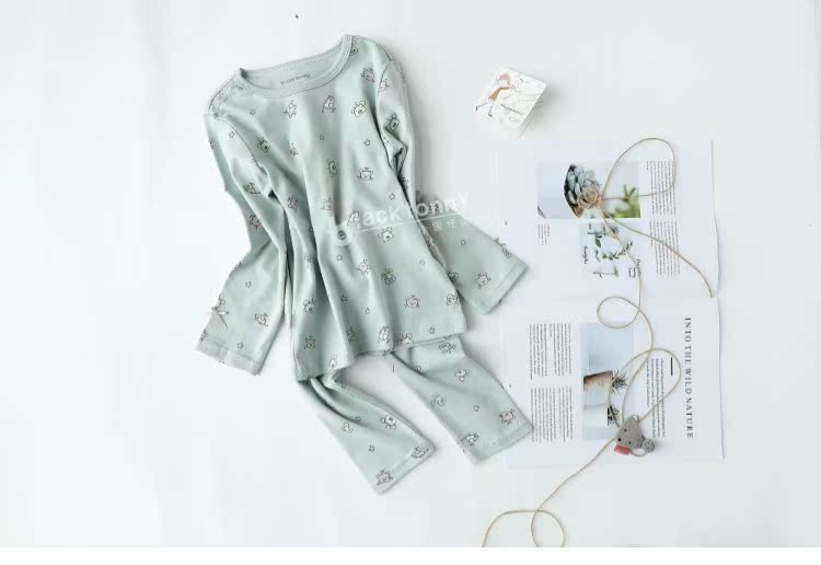 Đồ lót nhỏ màu đen Đồ lót Tony Dịch vụ cho trẻ em Quần mùa thu cotton Lycra bé trai và bé gái tay dài thon gọn phần mỏng đồ bộ cho bé