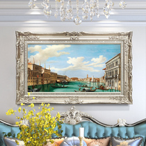 Living room wall mural sofa background hanging painting European scenery Venice water city decorative painting porch oil painting