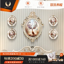 Cilu living room decoration painting European sofa background combination hanging painting Jane Europe restaurant mural Flower Elk oil painting