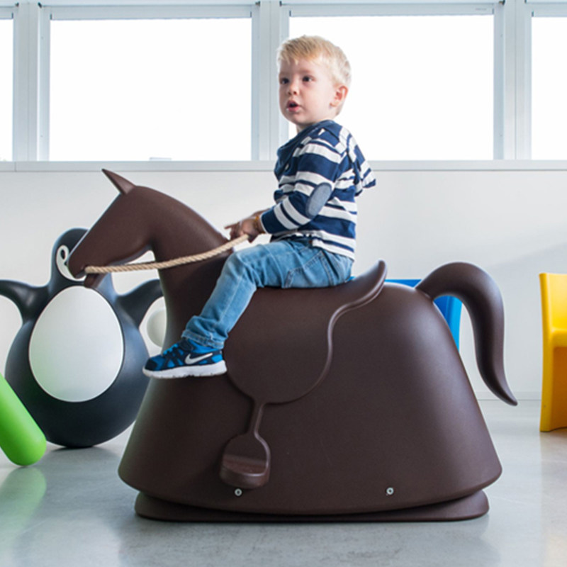 Rocky Horse Chair Shaking Leisure Chair Children's Rock Cartoon Fun Pony Shape Magi