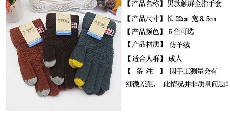 Gants pour homme en Laine Cachemire - Ref 2781355 Image 8