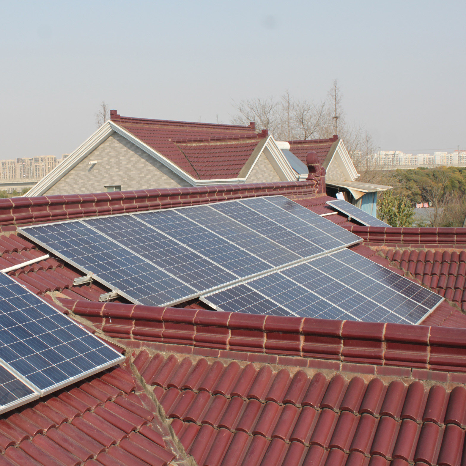 Wuxi household solar power generation glass station grid-connected flat-top slant heat-insulated sun shed photovoltaic 380v5000 watts