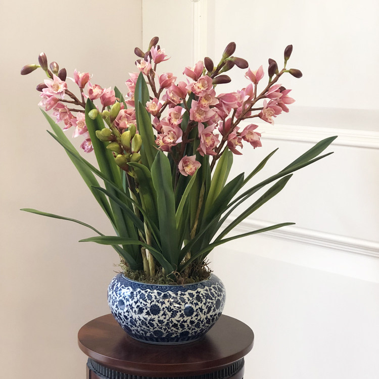 Upscale Grand Huilan Flower Emulation Floral Drawing Room Furnishing Living-room Decoration butterfly Lan Xuanguan a few American new Chinese