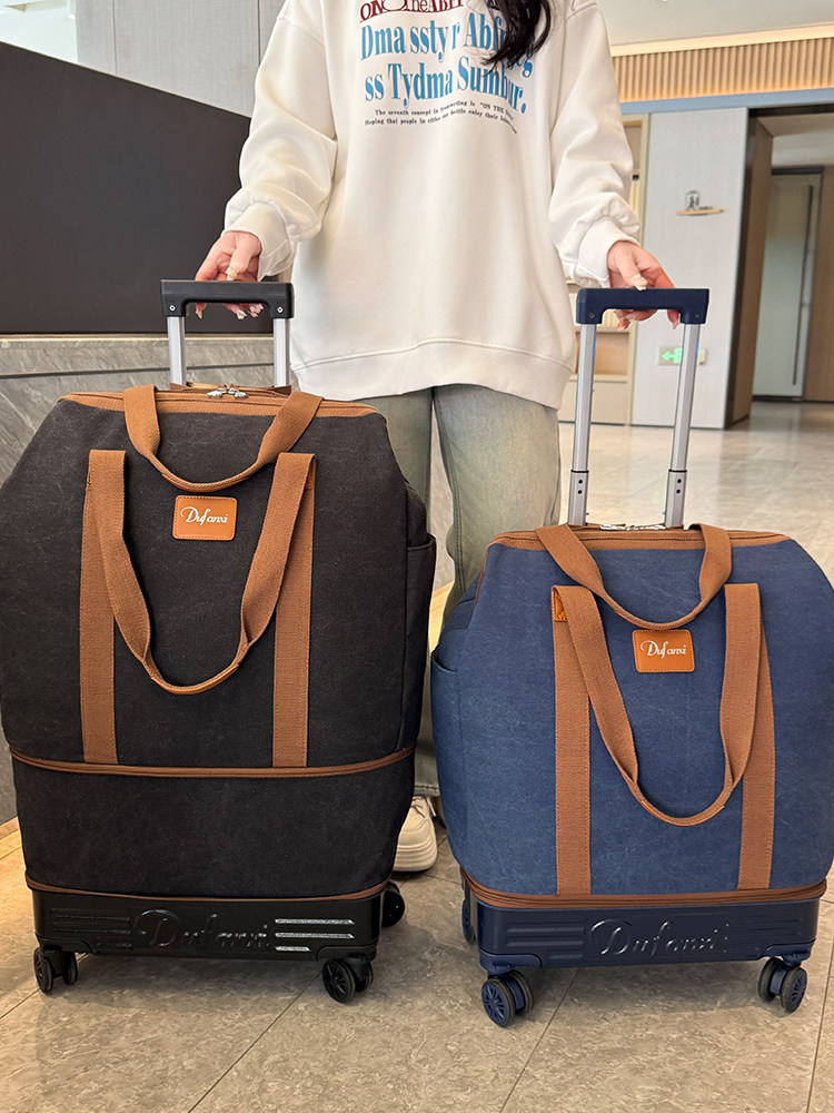 Universal Wheel Travel Bag with Trolley Luggage Bag Storage Bag Yoga Maternity Shoulder Large Capacity Handbag Boarding Bag