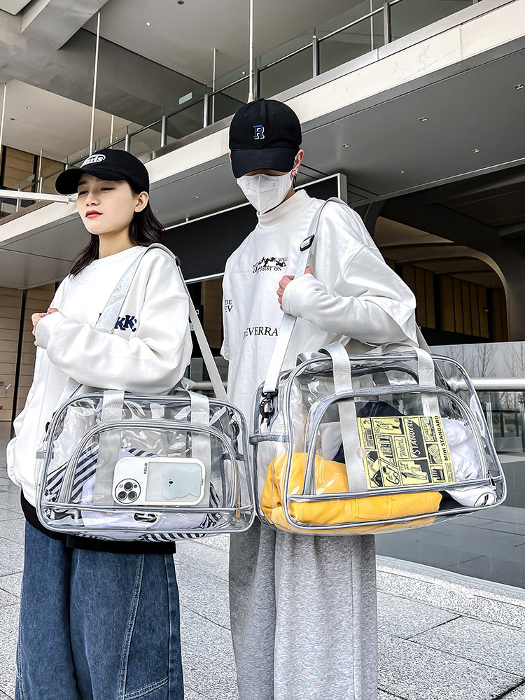 Transparent Travel Bag 2024 New Model Swimming Fitness Beach Bag Sports Shoulder Crossbody Jelly Luggage Storage Bag