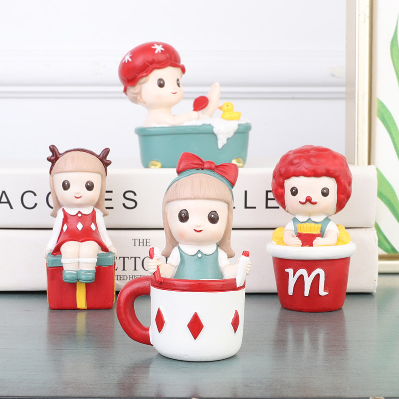 Creative desktop home decoration small swing piece Christmas gift wine cabinet TV cabinet in children's room furnishings