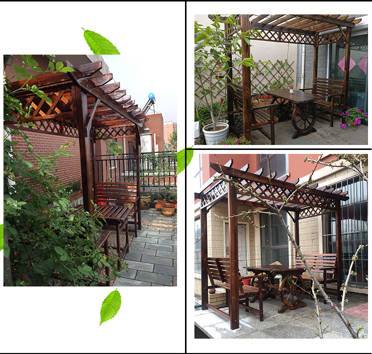 Nhà máy trực tiếp nho giá chống ăn mòn nhà gỗ gazebo gỗ rắn hoa đứng đồ gỗ ngoài trời vườn bảng và ghế vườn leo nho