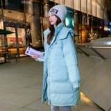 Пуховик с пухом, куртка, оверсайз, набивка пером, 2025 года