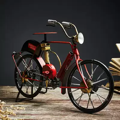 Retro wrought iron bicycle motorcycle craft gift decoration knickknacks creative home TV cabinet wine cabinet decoration decoration