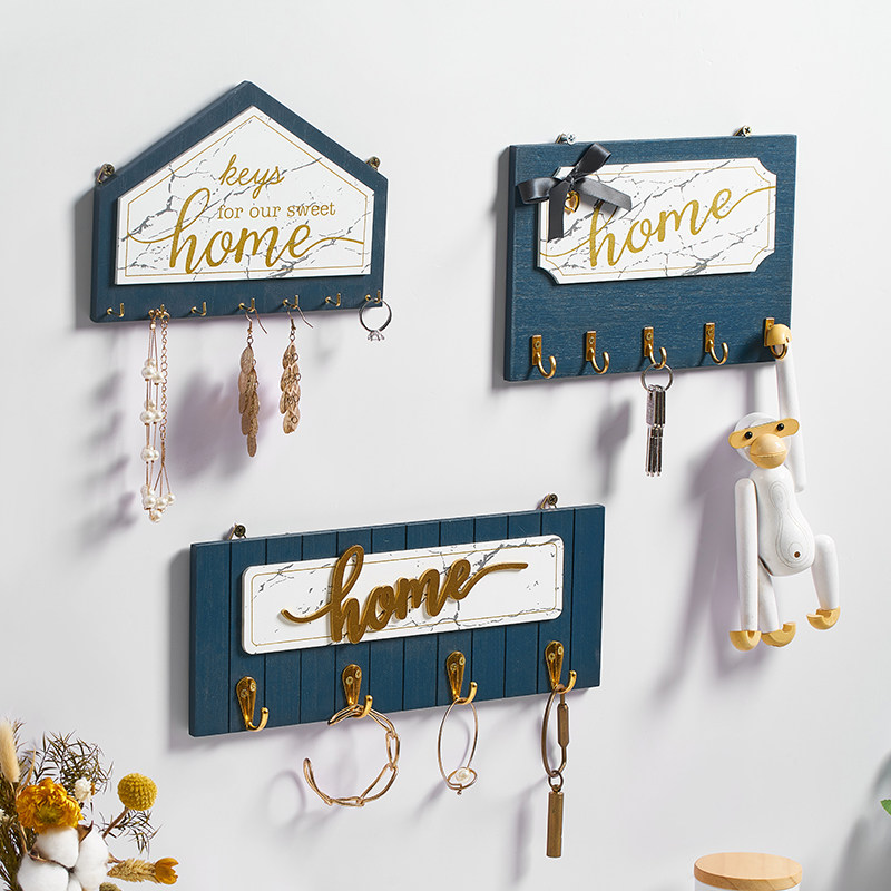 Creative decoration hook door key shelf into the door entrance wall storage wall hanging wall shelf without punching holes