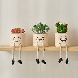 Simulated Green Plant Ornaments, Small Potted Cactus Succulents, Desktop Decorations, Healing Emotional Stability Flower Pots