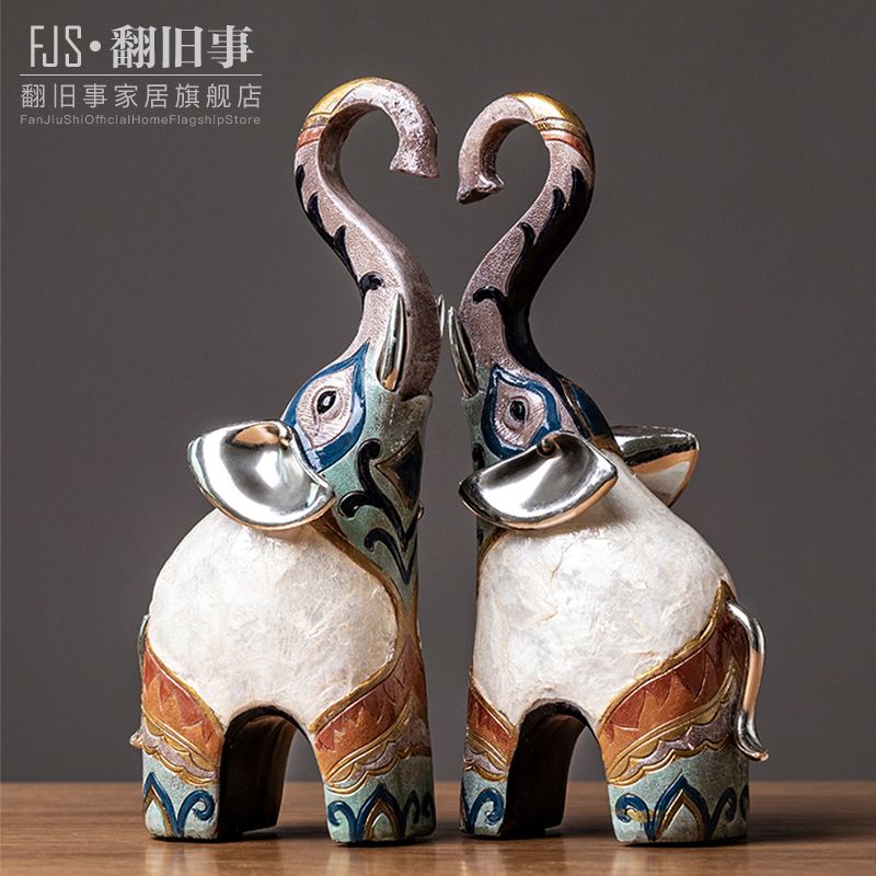 Elephant Decoration Living Room TV Cabinet Wine Cabinet Decoration Home Light Luxury High-end Office Artwork Housewarming