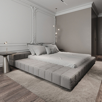 Cloth bed tatami bed modern simple gray master bedroom soft bag landing double large family wash-free technology cloth bed