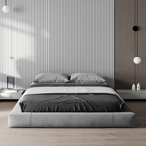 Bedless bed small family master bedroom modern simple 1 8m cotton and linen Nordic fabric double bed Japanese tatami bed