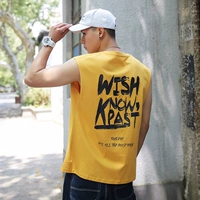 Vest nam áo thun không tay vest nam xu hướng mùa hè cá tính lỏng lẻo hip hop in vest thể thao mặc thủy triều - Dệt kim Vest vest nam