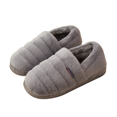 【惠夫人】家居加绒全包跟棉鞋毛绒拖