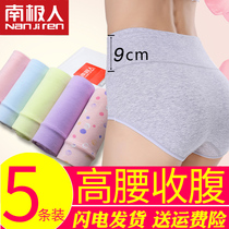 Antarctic people high-waisted ladies underwear belly lift hip sexy triangle pants cotton crotch postpartum winter cotton fabric