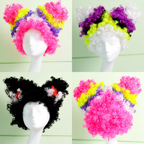 Short Curly Hair Bubble Noodle Rolls Nightclub Bar Singer Performance Wig Photography Styling Activity Colorful wigs