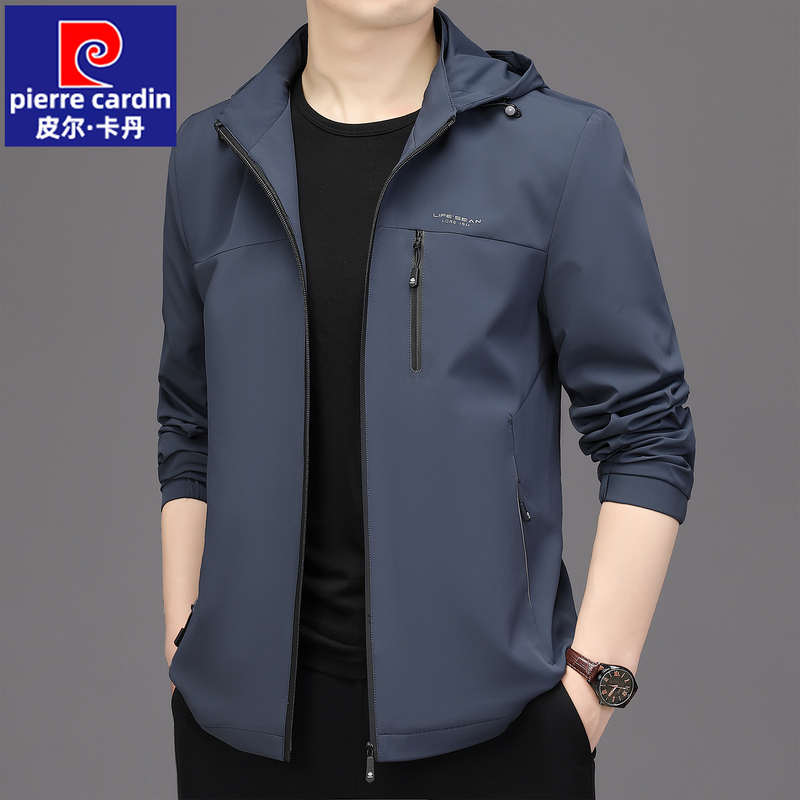 Pierre Cardin Men's Jacket 2026 New Spring Windbreaker Jacket Middle-Aged Casual Men's Spring and Autumn Jacket