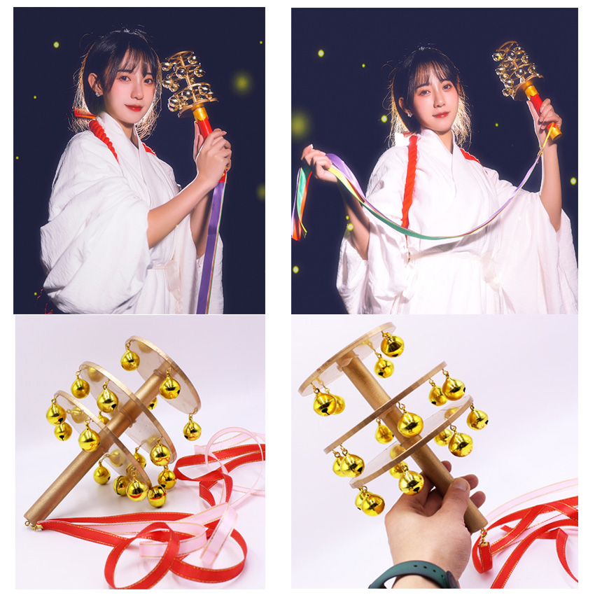 Ancient style shooting props God Ling Hanfu photography props rattle Japanese gods girl photo products Bell