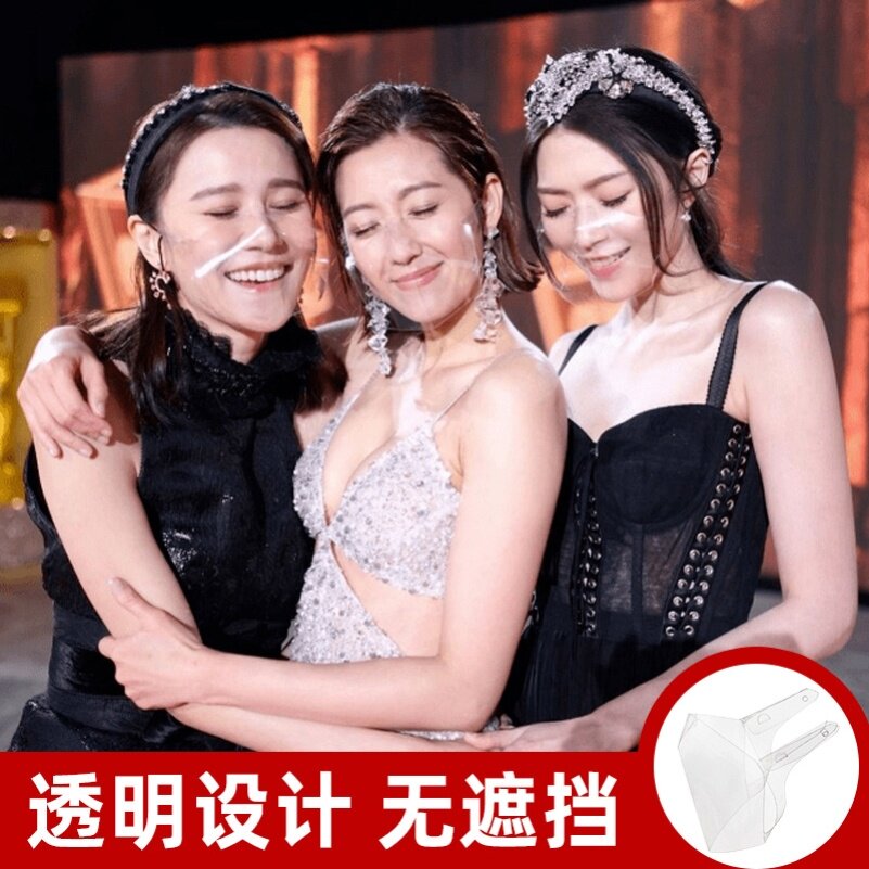 Transparent mask Full transparent Stars with dust-proof food chefs catering plastic tvb anti-fog anti-droplets mask