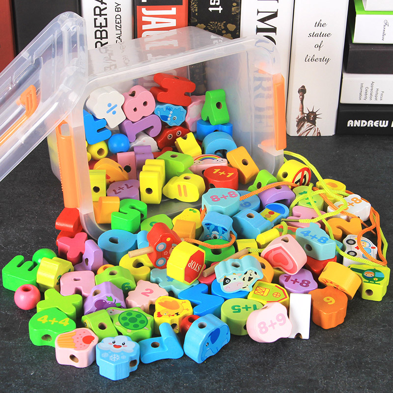 Beaded children toy intelligence development boys and girls one year old baby 1-3 years old 6 wear beaded children early education puzzle