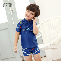 OOK Childrens swimsuit Male small and medium boy cartoon car T-shirt beach pants Seaside vacation swimsuit split two-piece set