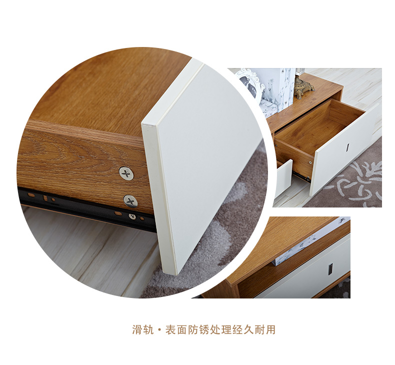 Nam nhà Bắc Âu tối giản tủ tivi nhỏ kết hợp bàn cà phê Bộ bàn ghế phòng khách bàn ghế phòng khách hiện đại