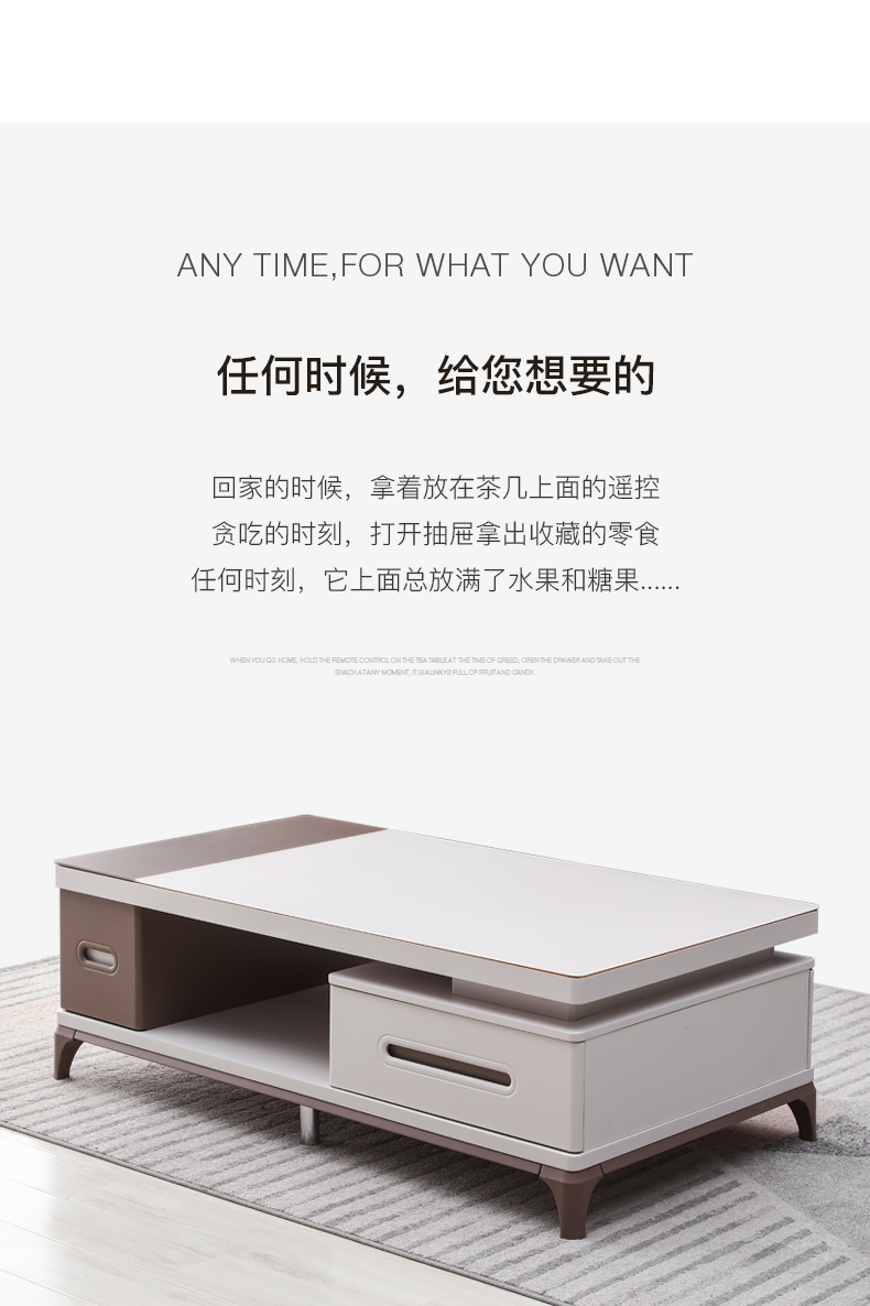 Nhà phía nam hiện đại tối giản kính cường lực bàn cà phê TV tủ kết hợp ánh sáng sang trọng nhà nhỏ căn hộ phòng khách nội thất - Bàn trà bàn tiếp khách