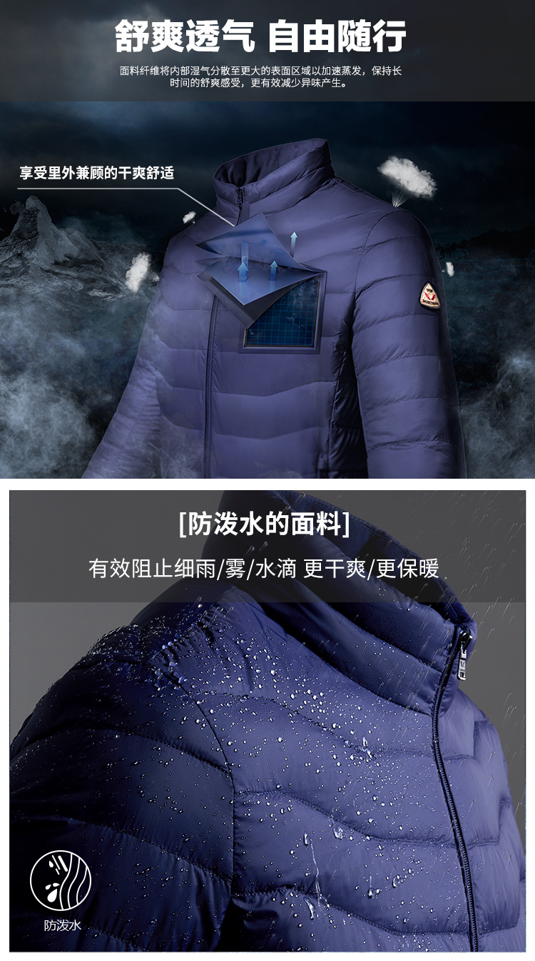 波司登 男士修身轻量型羽绒服 90%含绒量 图4