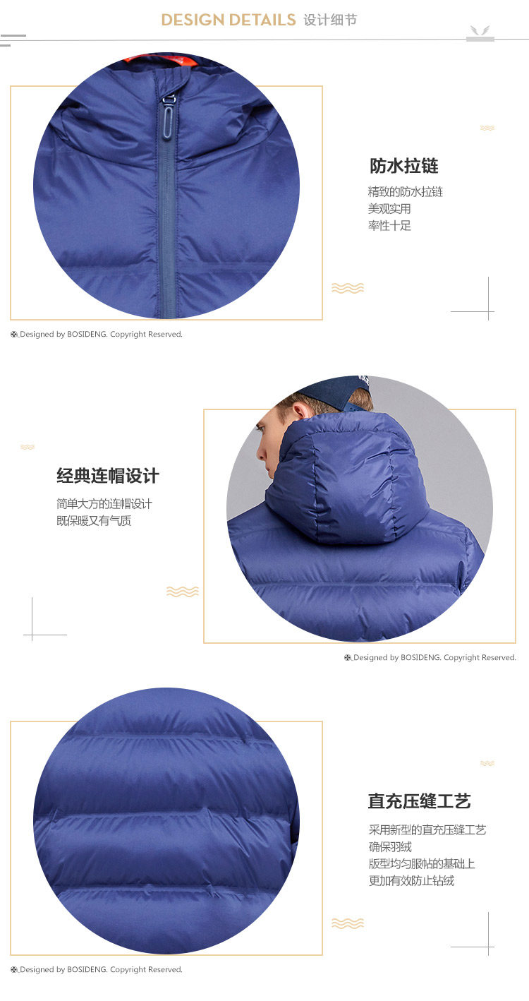 Blouson homme BOSIDENG    en Nylon - Ref 3120908 Image 9