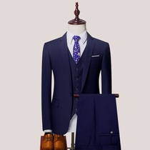 men's three piece suit korean style slim professional business formal suit best man groom wedding dress pre