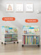 Under-The-Desk Bookshelf Storage Rack, Movable Book Storage Rack with Wheels, Floor-Standing Rotating Rack Next to the Table, Children's Bookcase Made of Iron