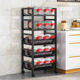 Multi-Layer Floor-Standing Kitchen Storage Rack, Multi-Functional Vegetable Basket, Household Vegetable Storage Rack, Mobile Oven and Microwave Rack