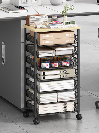 File Storage Rack Next to the Desk, Printer Stand, Storage Shelf, Floor-Standing Bookshelf, Office A3/A4 Paper Stationery Multifunctional File Box, Folder, Movable Document Organizer