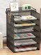 Metal file rack office information file organizer desk book stand file frame multi-layer file storage rack A3A4 desktop folder office supplies complete layered storage rack