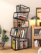 Corner Creative Bookshelf Floor-Standing Storage Rack Iron Art Trendy Irregular Display Rack Living Room Bookcase Bookshelf Integrated Against the Wall