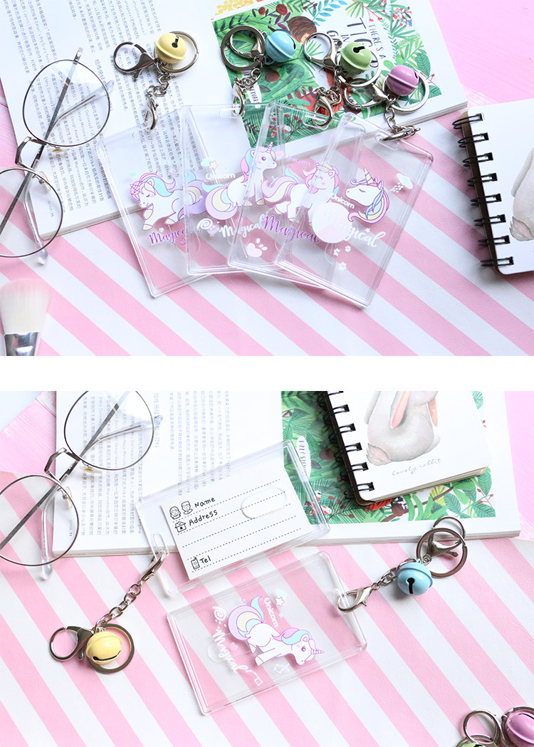 Unicorn Keychain Thẻ Set Bus Thẻ Gạo Sinh Viên ID Xe Buýt Kiểm Soát Truy Cập Giao Thông Thẻ Bìa ví đựng tiền nữ
