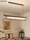 Song-Style Aesthetic Restaurant Pendant Light, Zen-Inspired Solid Wood Chinese Style, New Chinese Retro Designer Linear Strip Tea Room Light