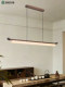 Song-Style Aesthetic Tea Room Chandelier, Black Walnut Wood, New Chinese-Style Antique Chinese Design, Long Strip-Shaped Dining Room Tea Table Lighting