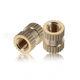 Injection molded hot-melt copper nut M1.6 cold-pressed copper inlay step knurled small nut for mobile phone in stock