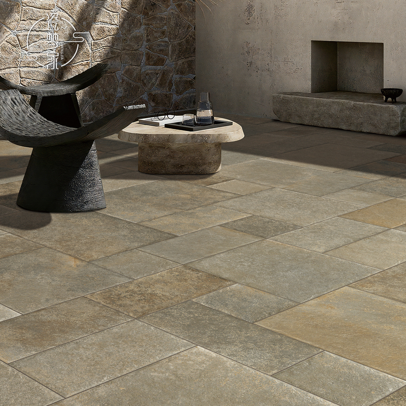 Spanish Autumn Yellow Imitation Imported Limestone Courtyard Villa Outdoor Indoor Flooring Garden Homestay Roman Style Anti-Slip