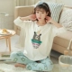 Quần áo giam giữ mùa hè đồ ngủ cotton mỏng cho phụ nữ mang thai, đồ ngủ cho con bú sau sinh, đồ đi chơi cho bà bầu và bộ đồ phục vụ tại viện dưỡng lão - Giải trí mặc / Mum mặc