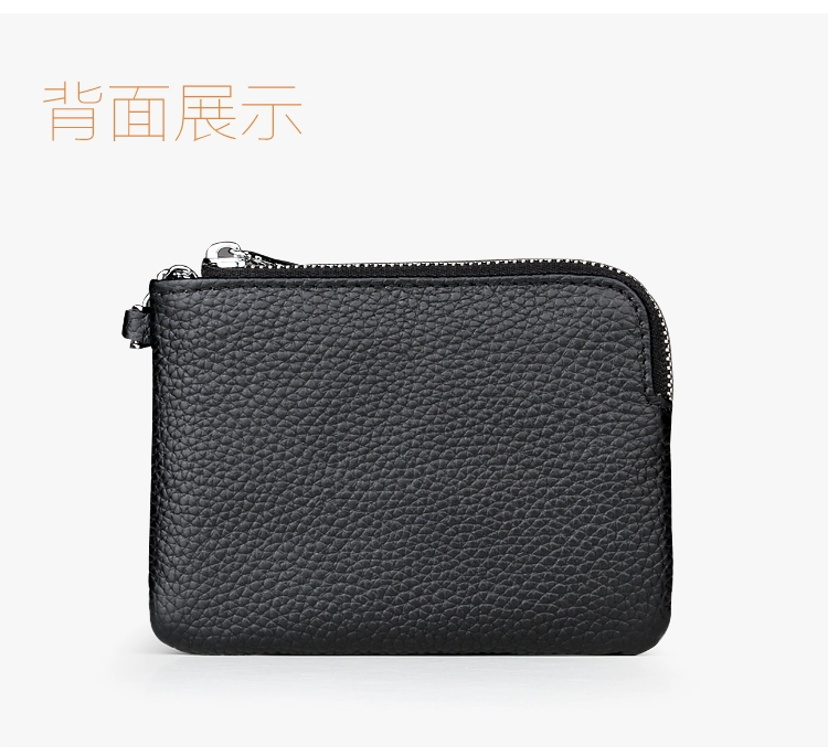 Mini Coin Purse Nam Leather Slim Bag Túi nữ Gói ví nhỏ Giấy phép lái xe Leather Zipper Chủ thẻ