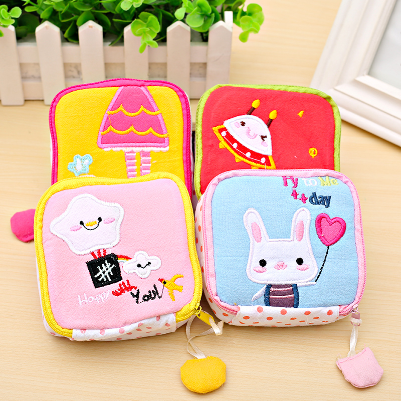 Large Capacity Sanitary Cotton Containing Bag Cute Cartoon Laced Dress Aunt Towels Containing bag Tampa Bag Sanitary Cotton Bag